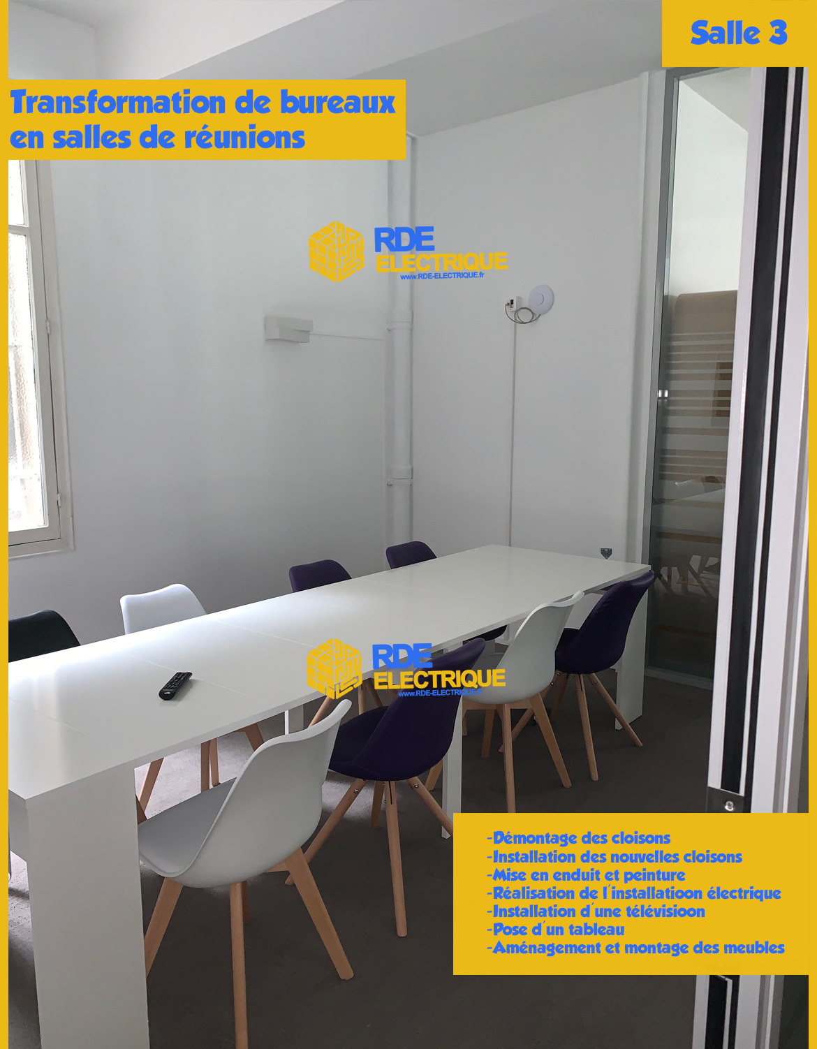 Transformation de bureaux en salle de réunions